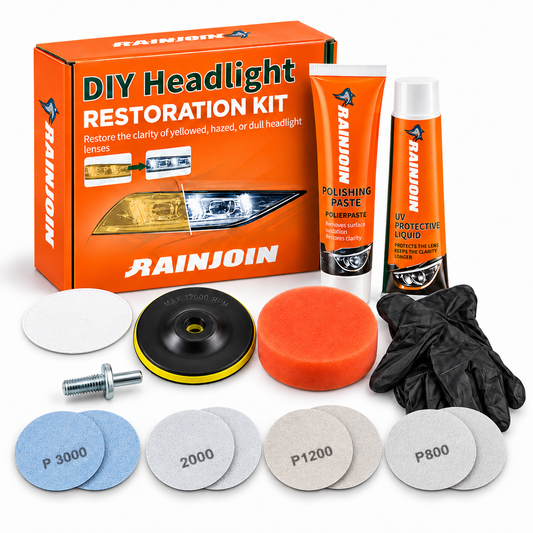 Kit Polisare Faruri Auto 15 în 1 – Redă Claritatea și Luciul Farurilor Acasă